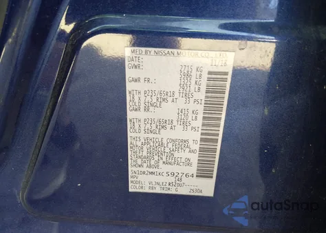 2019 Nissan Pathfinder Sv from USA, damaged, VIN 5N1DR2MM1KC592764